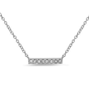 Women’s 14KW Trendy Diamond Bar Necklace/Pendant